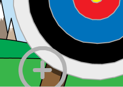larger target sprite in bottom left of stage
