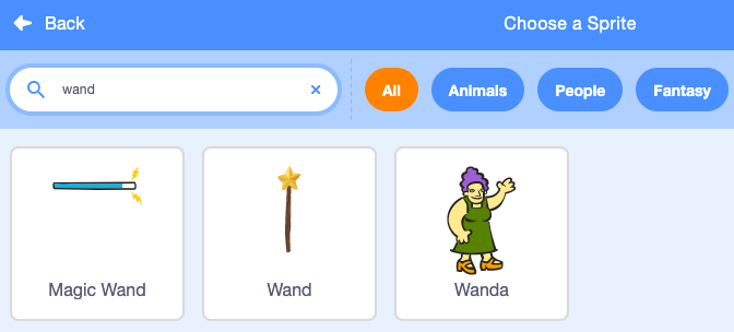 Choice of Magic Wand and Wand.