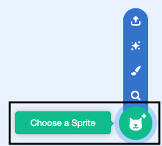 A screenshot of the choose a sprite menu.