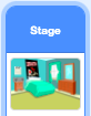 The backdrop thumbnail in the stage pane.