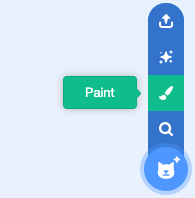 The 'Paint' option in the 'Choose a Sprite' menu.