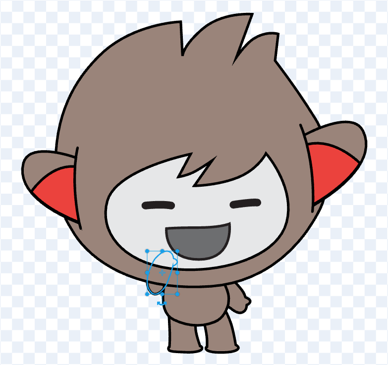 Nano's arm rotated so it touches their chin